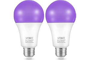 ‎LITAKE Litake UV Schwarzlicht Glühbirne, 11W LED UV E27 Glühlampe Black Light Bulb 385-400nm UVA Schwarzlicht UV Beleuchtung Partylicht Neonfarben für Halloween Party Disco Club Bar Körperkunst-2 Stk