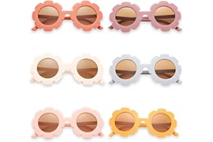 Letcdfer Kids Round Sunglasses, Cute Sunflower Glasses, Colorful Fashion for Boys and Girls, Photo Props, Beach Party, Outdoor Sports