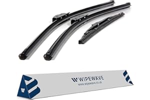 WipeWave Windscreen Wiper Blades for Nissan Juke 2010-2017 Hatchback, 22" 14" 12" FRONT & REAR U-Hook, Rear Special Enhanced Clarity, Quick Installation, Easy Replacement
