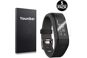 Youniker 5 Pezzi Compatibile con Garmin Vivosmart HR+ Screen Protector Shield per Vivosmart HR Plus Pellicola Proteggi Schermo per Approach X40 Smartwatch Proteggi Schermo Protezione Film