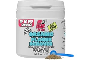 MY BEAR PET CARE Organic Kelp Seaweed Powder 70g Food Topper, Plaque & Tartar Remover for Dogs & Cats, Naturally Freshens Breath, Hygiene Dental Care, Fights Teeth & Gum Disease | Natural Supplement for Coat Growth