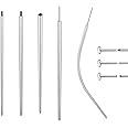 BodyAce Stainless Steel Piercing Taper, 14G 16G 18G 20G Threadless Assistant Tool Screw On Insertion Pin, Curved Piercing Stretching Kit for Ear/Nose/Belly/Lip/Eyebrow