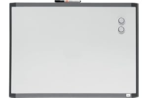 Nobo Pizarra Magnética Pequeña, Surtido de adornos de dos tonos, Borrado en Seco, Fácil de Limpiar, Aptas Para Uso En Pared, Clip Integrado para Rotulador, Casa y Oficina, 585 x 430 mm, 1903772