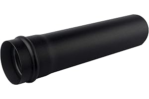 Kolor-Knajp Pelletrohr DN 80 mm Schwarz - Rauchrohr Pellet Ofenrohr T-Stück Bogen Rosette Wandfutter Kamine Zubehör Rohr Bogen T-Stück Kaminhaube Rosette (Rohr 250 mm)