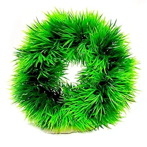 Jainsons Pet Products? Ring Shape Plastic Green Grass Plants for Aquarium Decorations Green Grass Plants Fish Tank