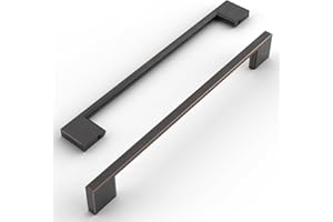 Amerdeco 10 pezzi Maniglie per Mobili da Cucina Distanza fori 192mm Olio Strofinato Bronzo Maniglie cucina armadietti in acciaio Lega di zincoper mobili da cucina per mobili UK0035