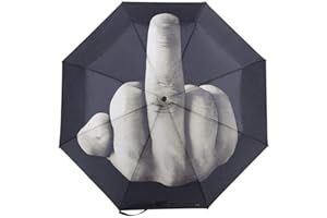 Zhaocaigui Baolong Direct Kompakter Reise-Regenschirm, Mittelfinger, spezielles Design, winddicht, mit Geschenkbox