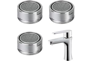 LYRAMIS 3 Pièces Mousseur Robinet, Filtre Embout Bouchon Robinetterie 24mm Accessoires Aerateur Economiseur Femelle Joint Mitigeur,pour Cuisine Bain Salle Robinets Filtro étanchéité Economie Embouts Mousse