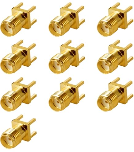 QUARKZMAN SMA PCB Buchse 90 Grad – 6 Mm Gewinde, 5 Stück, Goldfarben