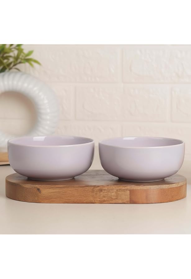The Earth Store Ceramic Mixing Bowls Set Of 2 - 500ML Each, Sky Blue Marble, Dishwasher & Microwave Safe - View #6