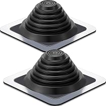 EPDM Dachmanschette – 2 Stück, 20x20 Cm, Für Rohre 0,6–14,6 Cm, Schwarz, Wasserdicht