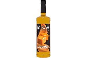 Mikah - Premium Flavors - Caramel (Caramello)| Sciroppo Per Drink e Dessert | Uso Professionale | 1 Litro (1000ml)