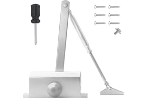 COEWUR Chiudiporta con Funzione di Mantenimento Piccolo Idraulico Chiudi Porta Automatico Regolabile Argento Chiudiporta per Porte Commerciale e Privata Peso della Porta 25-40KG Larghezza entro 1000MM
