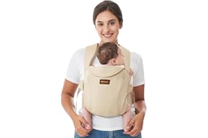 Momcozy Baby Carrier Newborn from Birth Ergonomic Carrier with Neck Support Lightweight & Safe (3-11 kg), Khaki