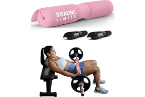 Breaking Limits skivstångskudde – Hip Thrust kudde för hantelstången, Barbell Squat Pad med kardborreband, fitness nackkudde