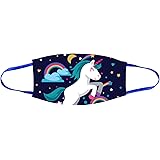 PixelkariPixelkari Kid's Personalized Unicorn Polyester, Cotton Reusable, Washable Style2 Face Mask (Pack of 1, Without Valve, Multicolor)