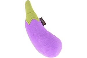 P.L.A.Y. PET LIFESTYLE AND YOU Peluche de Berenjena Fresca de la Granja, Juguete con chirriador para Mascotas