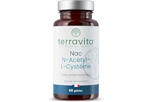 NAC N-Acétyl-Cystéine 600 mg | Action Detox | Bio Fermentation Naturelle | Sphère Respiratoire et Santé Hépatique | Précurseur de Glutathion | 60 Gélules Végétales | Made in France | Terravita