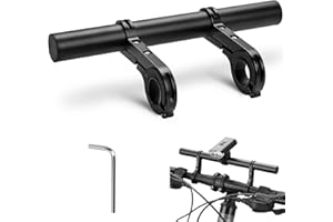 HXUING Estensione Manubrio Bicicletta, Manubrio Extender Bici 20cm Staffa con Doppie Morsetti Rack di Prolunga per Biciclette, per Tachimetro, GPS, Fotocamera o Telefono Supporto