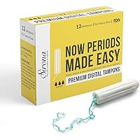 Sirona FDA Approved Natural Biodegradable Tampons - 12 Pieces | For Heavy Flow | Made in Europe | Safe to use | Highly Absorbent | Ultra Soft & Comfortable
