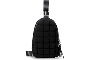 HiTotes Puffer Sling Crossbody Bags for Women Backpack Quilted Chest Pack Puffy Waist Bag