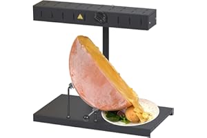 LOUIS TELLIER - Máquina de Raclette Alpage® Signature Basalte - 6 a 8 Pers - Rampas de Calentamiento Ajustables en Altura - Interruptor de Seguridad - 230V - Made in France
