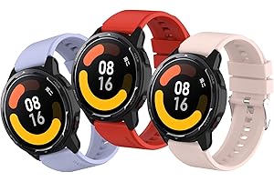 MIJOBS Pasek kompatybilny z Xiaomi Watch 2 Pro / Xiaomi Watch S1 Active / Xiaomi Watch S1 / Xiaomi MI Watch, silikonowy pasek sportowy, 22 mm, pasek damski, męski, 3 sztuki