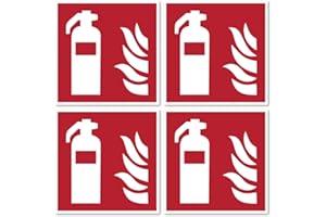 HAVATI Feuerlöscher Brandschutzzeichen: F001 - DIN EN ISO 7010 / ASR A1.3 - Aufkleber: 10 cm, 4 Stück