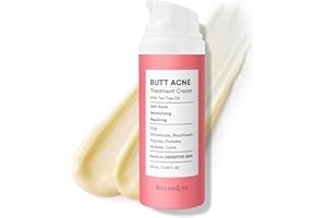 BELLAMILUXX Butt Acne Clearing Treatment Cream: Body Acne Treatment Lotion for Folliculitis and Pimples on Back, Buttocks, Thighs With 2% Salicylic Acid & Tea Tree Oil - Butt Cream for Smooth Skin