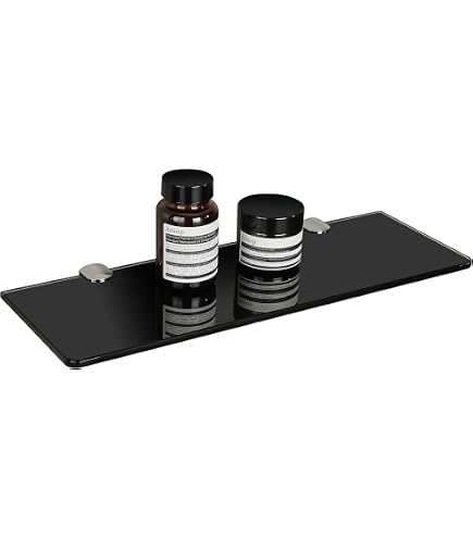 Mensole In Vetro Con Supporti Cromati - Set Di 2, 61x15 Cm, Per Bagno, Cucina, Ufficio