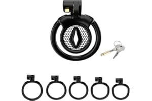 MKGMYGZ Platjaula De Castidad Hombre Sissy Chastity Cage Male Sexuales Para Sexo Pareja Jaula Para El Pene Juguetes Eróticos Para Adultos (Flat-2,Black)
