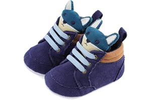 LACOFIA Zapatos Primeros Pasos niños Zapatillas de Cordones con Suela Suave Antideslizante para bebé niños