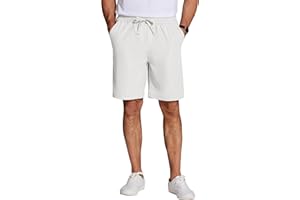 COOFANDY Pantalones Cortos para Hombre Shorts Casuales de Verano Ajuste Regular con Cintura Elástica y Bolsillos Laterales Shorts Deportivos Blanco 3XL