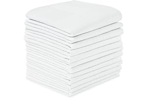 URAQT Men's Handkerchiefs, 12 Pack Soft Gents Hankies Set, Mens Premium Handkerchiefs Assorted Pocket Square Hankies for Men and Women, Classic Hankie for Grooms, Weddings, Prom, Celebration, Party