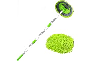 Jouis Araba Yıkama Fırçası EL MOP Temizleme Aleti Uzun Saplı Yıkama Detaylandırma Kiti Arabalar Kamyon, SUV, RV, Römork, Mikrofiber Sünger Silgi Boyaya Zarar Vermez Çiziksiz