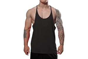 7POWER Men's Muscle Gym Stringer Tank Tops for Workout Bodybuilding Sport Vest Racerback Cotton