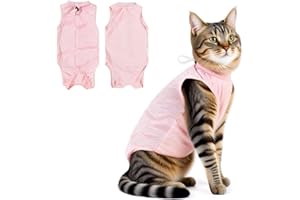 HMCEY Body Post Operatorio Gatto,Tutina Operatoria Gatto,Vestito Chirurgico Gatti,Recovery Gatti Non Leccarsi,Tuta Medica Da Recupero Traspirante,Cat Clothes per Ferite Malattie Della Pelle - L