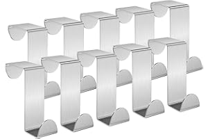 DDHHCP 10 Stück Türhaken Zum Einhängen, Türhaken, Fensterhaken Zum Einhängen, Garderobenhaken Tür Küchentürhaken Oder Schrankhaken, Die Separat Ohne Bohrlöcher Verwendet Werden Können.