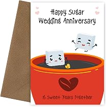 Lustige 6. Hochzeitstag Karte – „You're So Sweet“ Design Für Ehemann Oder Ehefrau, Mit Umschlag
