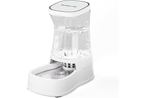 Gardner Pet 3.85L Dispenser Acqua Gatti, Dispenser Acqua Cani con Ciotola in Plastica, GravitÀ Abbeveratoio per Cani Non è Richiesta ElettricitÀ, Senza BPA, Bianco