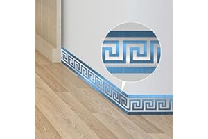 neukids Battiscopa fai da te blu spazzolato bordatura motivo greco motivi geometrici parete bordatura soggiorno bagno cucina soffitto decorazione carta da parati