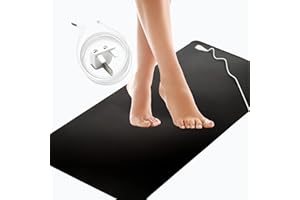 RIQINXIN Grounding Mat For Improved Sleep Energy Pain Relief Inflammation Balance Wellness Earth Connected Therapy Grounding Sheet Indoor Grounding at Home Office Work UK Plug 15 Ft Cord Included