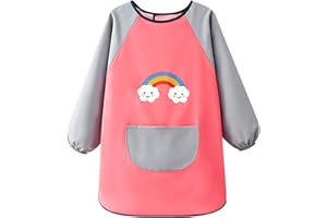 Mecmbj malkittel Schule 1. klasse, malerkittel Kind 7-12 Jahre, langärmelige Bastelschürze Kinder für Jungen und Mädchen, malkittel Schule für Kunst, Malen, Kochen, Essen, aktivitäten