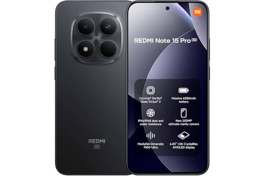 Redmi Note 15 Pro 5G 8+256 Black (No Power Adapter Included)