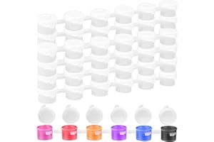 JEUIHAU 100 Strips 3ml Paint Pot Strips, 600 Pots Empty Paint Cups with lids Clear Paint Pots Small Clear Storage Containers Paint Pot Palettes for Arts, Crafts Paint, Art Festivals, Summer Camps