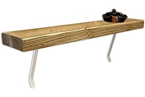 MKGT NO Drill Radiator Shelf | Rustic Slim Narrow Shelf for Hallway (Rustic Pine, 40cm)