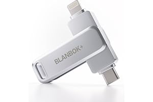 BLANBOK+ Certifiée MFi Clé USB C 128 Go, USB C Photo Stick, Cle USB iPhone Stockage Externe,Memoire Externe pour iPhone/iPad/Smartphone/PC