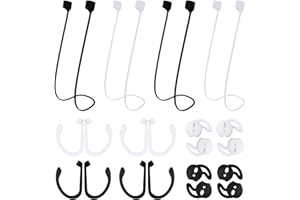 TSHAOUN 4 paia cavo auricolare, 4 paia ganci auricolari anti-persi, 4 paia auricolari in silicone, compatibile con la maggior parte delle cuffie Bluetooth, per sport corsa jogging, ciclismo