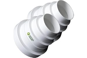 + CONTROL GARDEN CONTROL GARDEN Pack x 2 Riduttore Estrattore Universale per Sistemi Ventilazione Bianco - Attacco Connettore per Condotti Ventilazione Aria - Diametro Ø 80 100 110 125 150 mm - Riduttore Tubo