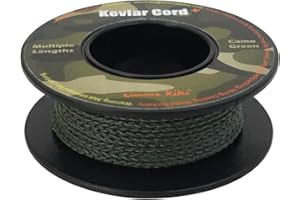 emma kites 100% Kevlar Braided Cord 200Lb ~ 1800Lb Low Stretch for Fishing Tactical Survival Camping Backpacking Outdoor Utility Cord with Camo Green, Red, Blue Colours